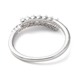 Pandahall Ring Forsølvet justerbar ring med zirkonia sten og perler