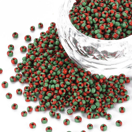 Pandahall seed beads 12/0- ca 2 mm to-farvet seed beads