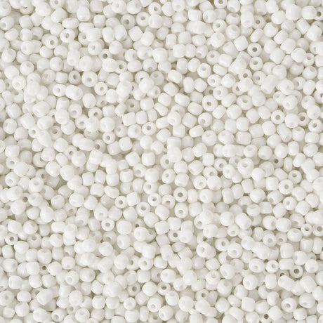 Pandahall seed beads Glas seed beads, hvid, 2 mm, 20 gram