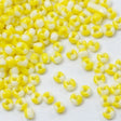 Pandahall seed beads Seed Beads, To-Farvet gul/Hvid, 2mm, 12/0