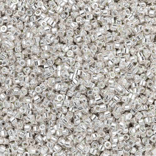 Pandahall seed beads Uniq Delica, Metallic Sølv, 10gr