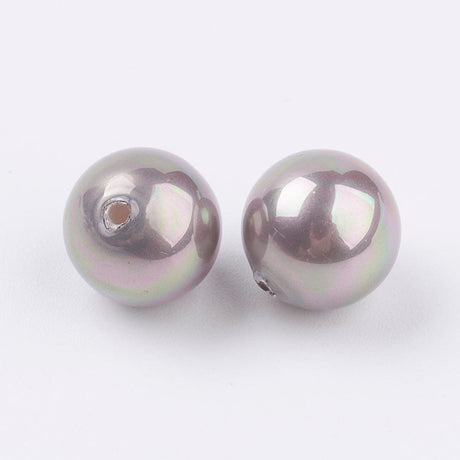 Pandahall Top/anboret perler. Shell Perler, grå Top/Anboret, 10mm