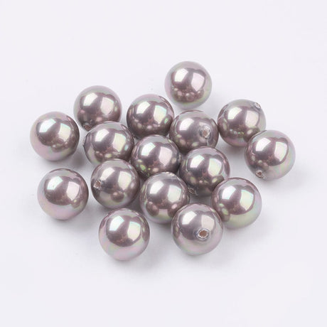 Pandahall Top/anboret perler. Shell Perler, grå Top/Anboret, 10mm