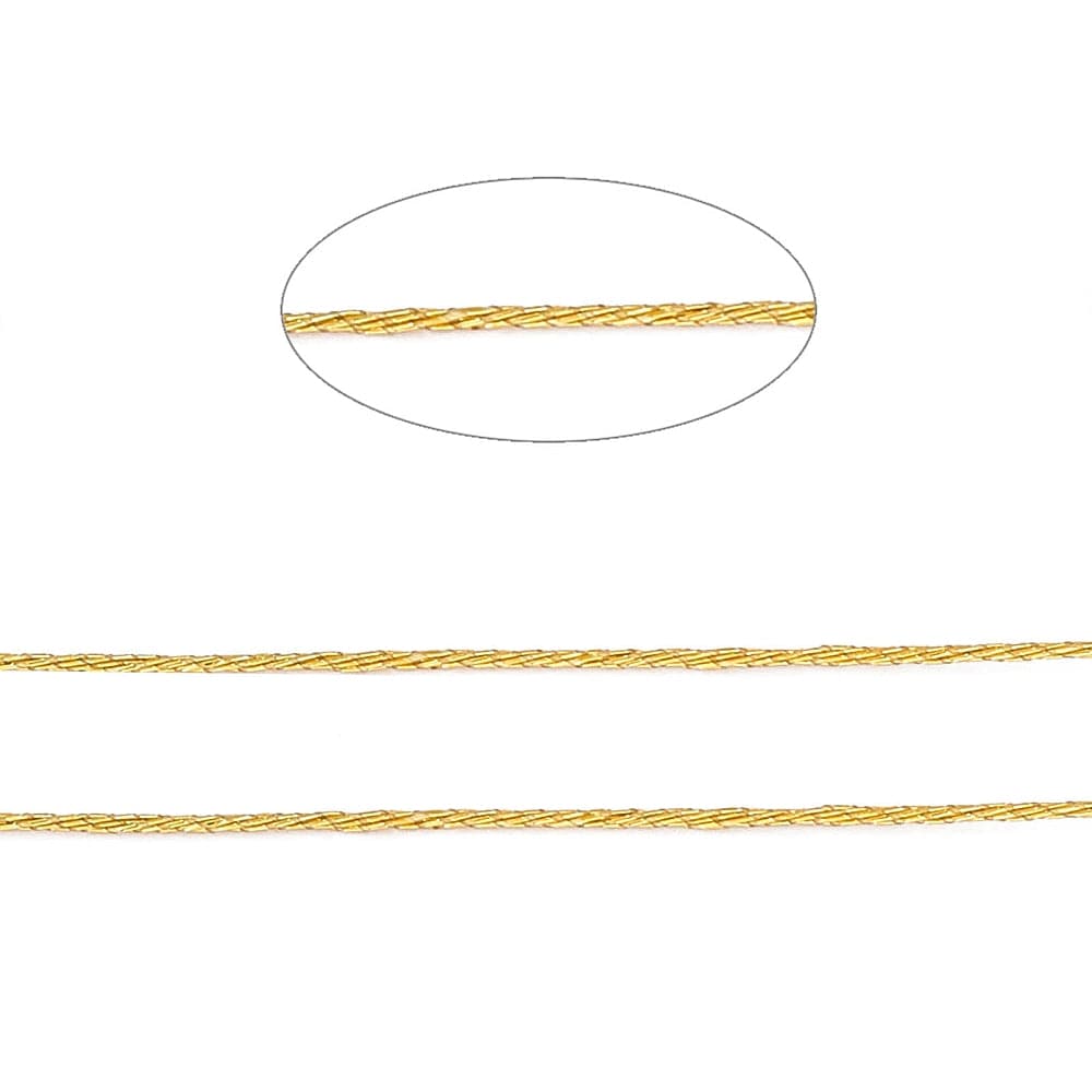 Pandahall Tråd etc Metallisk tråd, guldfarvet 0,5mm, 50 m
