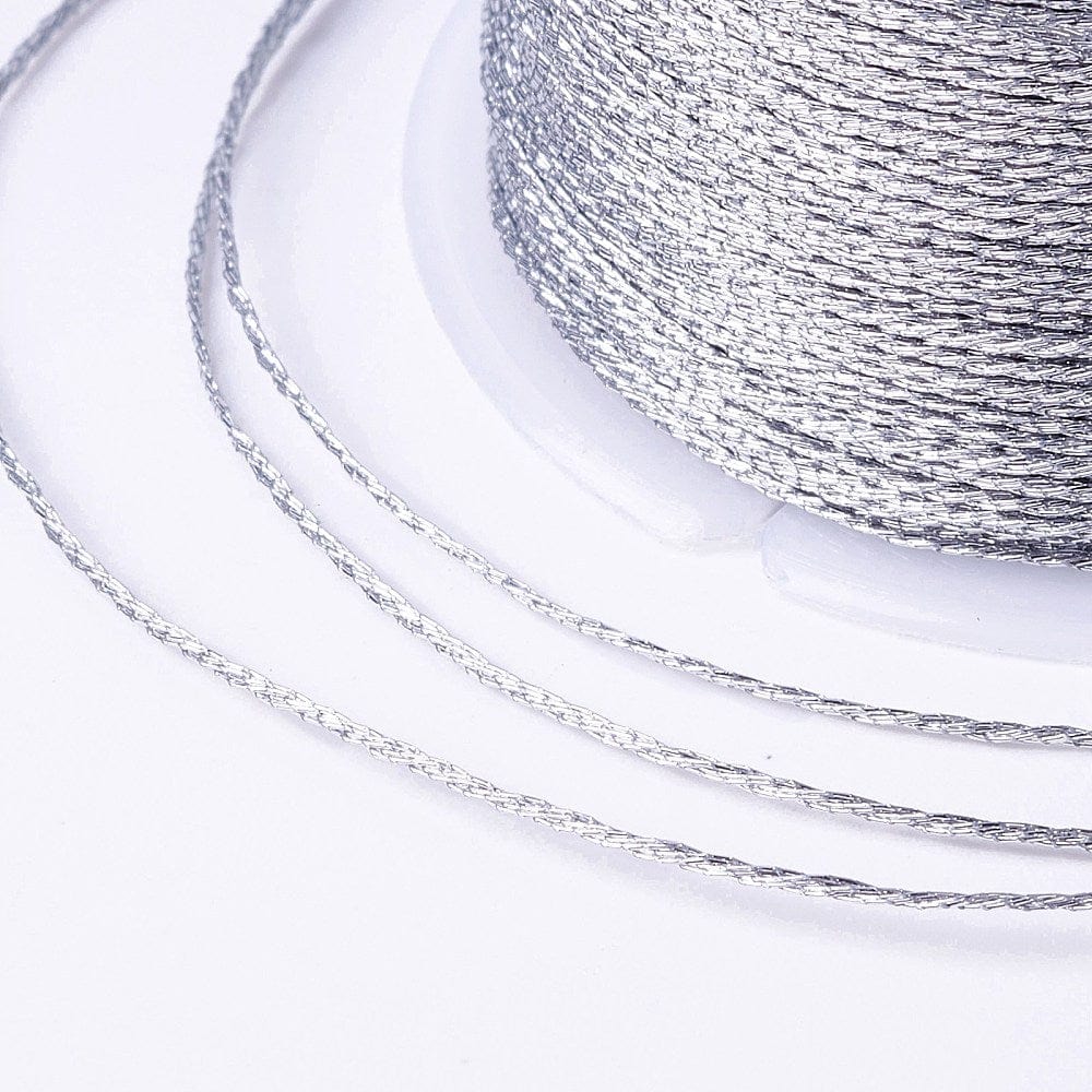 Pandahall Tråd etc Metallisk tråd, sølvfarvet 0,5mm, 50 m