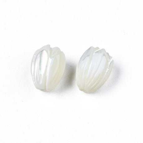 Pandawhole Enkelt perler og sæt Smukkeste shell blomster str. 10x7,5 mm, 2 stk.