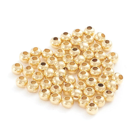 Pandawhole Metal perler Stål perler, forgyldt, 2x2,4mm, 500 stk