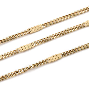 Panser Kæde – 18K Forgyldt Stål (2x1mm, 1 meter) - Uniq Perler - 123465