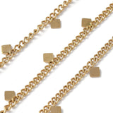 Panzerkette aus wasserdichtem Stahl mit Harlekin/Diamant anhänger – (1 Meter) - Uniq Perler - 