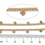 Panzerkette aus wasserdichtem Stahl mit Harlekin/Diamant anhänger – (1 Meter) - Uniq Perler - 