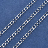 Panser Kæde – Langtidsholdbar Forsølvet Messing (3x4mm) 1 Meter - Uniq Perler - 123989