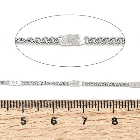 Panser Kæde – Stål (2x1mm, 1 meter) - Uniq Perler - 123466