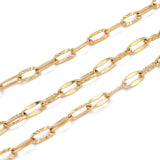 Papirklips Kæde i Forgyldt Stål – Vandfast (10,5x4,5x1mm, Meter) - Uniq Perler - 111855