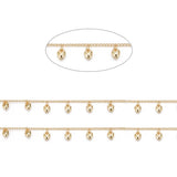Papirklips Kæde Med Hjerte Charms – 18K Langtidsholdbar Forgyldt Messing (2,5x2x1mm, 10 meter) - Uniq Perler - 122293