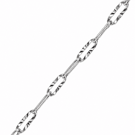 Papirklips Kæde med Star Link Mønster – Stål (3,3x9mm) - Uniq Perler - 125307