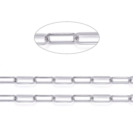 Papirklips Kæde, Stål, (16x6x1mm) - Uniq Perler - 111331