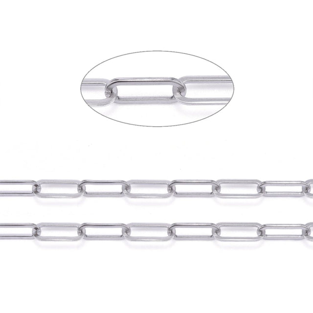 Papirklips Kæde, Stål, (16x6x1mm) - Uniq Perler - 111331