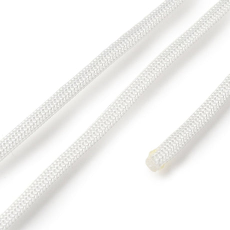 Paracord 550 Snor – Hvid, 7 - Strenget Polyester (4mm, 10 Meter) - Uniq Perler - 122696