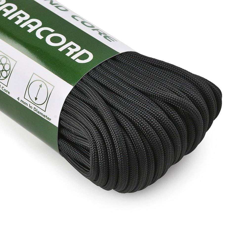 Paracord 550 Snor – Sort, 7 - Strenget Polyester (4mm, 10 Meter) - Uniq Perler - 122705