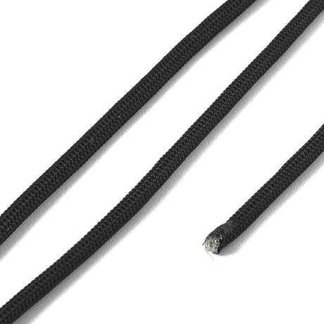 Paracord 550 Snor – Sort, 7 - Strenget Polyester (4mm, 10 Meter) - Uniq Perler - 122705