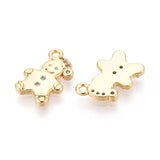 Peberkagemands Vedhæng – Zirkonia, 18K Forgyldt (13x9mm) 2 stk - Uniq Perler - 