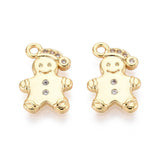 Peberkagemands Vedhæng – Zirkonia, 18K Forgyldt (13x9mm) 2 stk - Uniq Perler - 