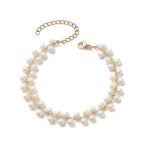 Perle Armbånd Med Hvide Shell Perler, (18cm) - Uniq Perler - 374847273