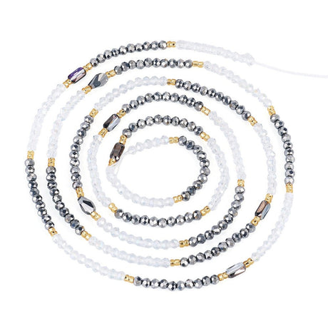 Perle kæde Med Glasperler – Sort (130cm) - Uniq Perler - 125186