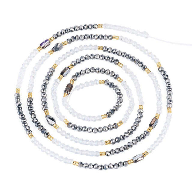 Perle kæde Med Glasperler – Sort (130cm) - Uniq Perler - 125186