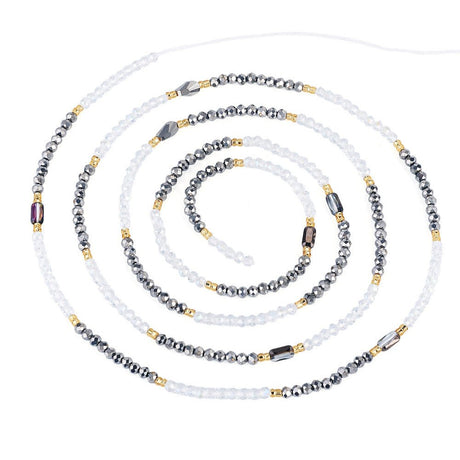 Perle kæde Med Glasperler – Sort (130cm) - Uniq Perler - 125186