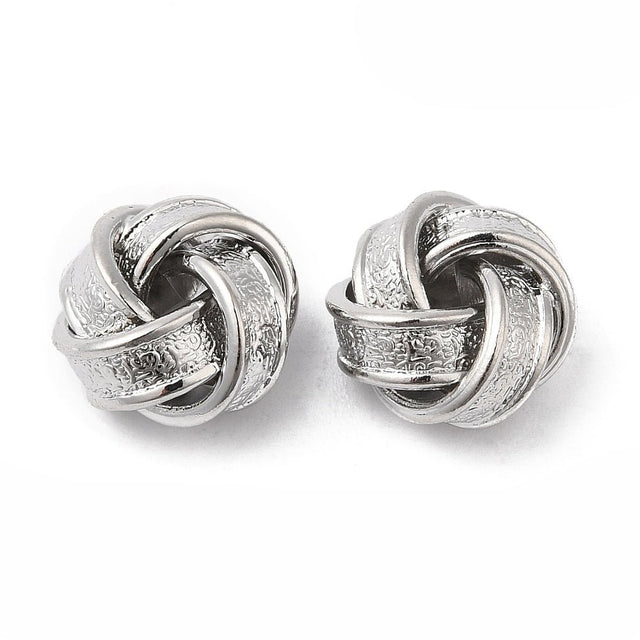 Perle – Knude, Platinbelagt (11.5x7mm) 4 stk - Uniq Perler - 