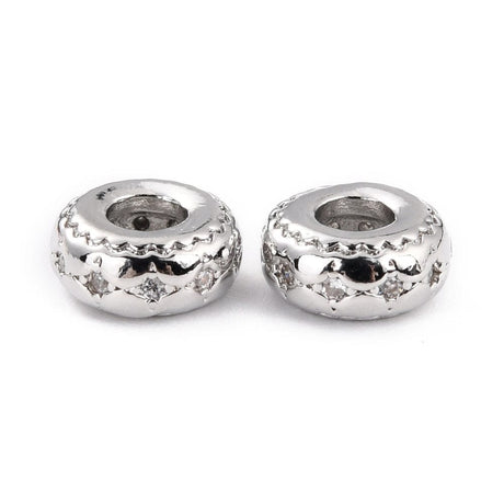 Perle Med Kubisk Zirkonia Sten, 5,5x2,5mm - Uniq Perler - 177623645670921978567844