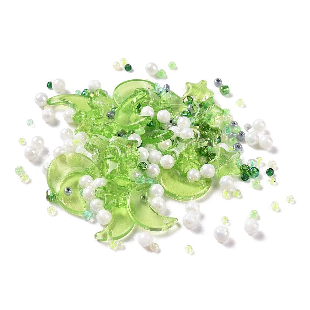Perle Mix - Grønne Nuancer (2 - 16mm) ca. 42gr - Uniq Perler - 819848