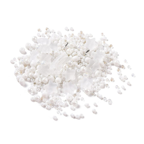 Perle Mix - Hvide/Klare Nuancer (2 - 16mm) ca. 42g - Uniq Perler - 614847