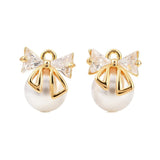 Perle vedhæng med 18K. forgyldt langtidsholdbar messing, (2 stk.) - Uniq Perler - 115484