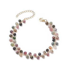 Beaded Bracelet With Tourmaline Beads, (18cm) - Uniq Perler - 0000014475