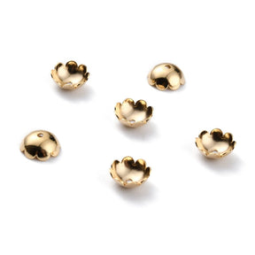 Perlenkappen - 24K Vergoldet (8x3mm), 20 Stück - Uniq Perler - 0001489443