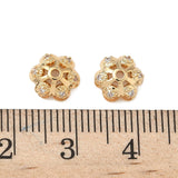 Perlehatte – Blomst m. Zirkonia, 18K forgyldt Messing (8,5mm) 8 stk. - Uniq Perler - 115693