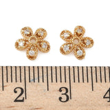 Perlehatte – Blomst m. Zirkonia, Forgyldt Messing (8,5mm) 8 stk. - Uniq Perler - 115690