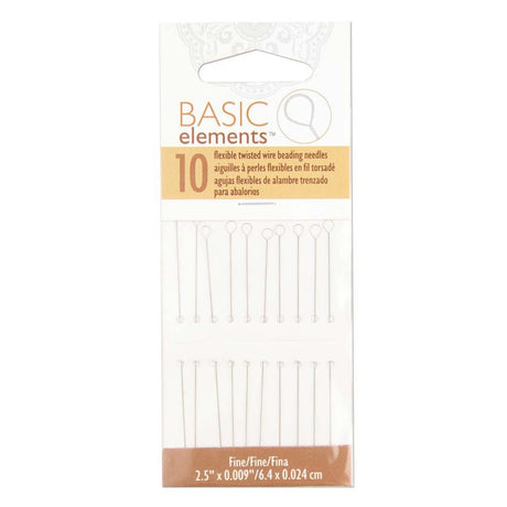 Perlenåle i Snoet Wire – Fine 0,24mm (10 stk.) – Perlearbejde - Uniq Perler - 126484