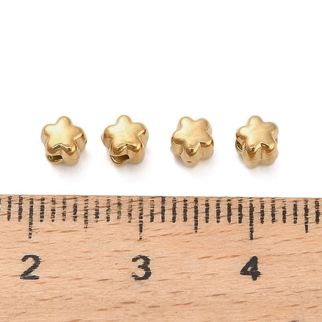 Perler i Forgyldt Stål – (4mm, 6 stk) - Uniq Perler - 