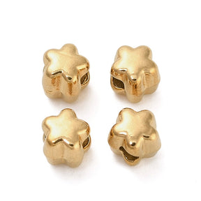 Beads in Gold-plated Steel – (4mm, 6 pcs) - Uniq Perler - 