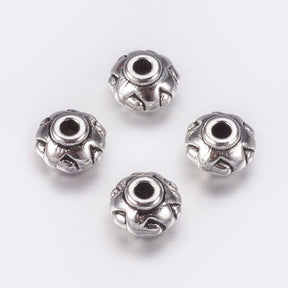 Perlen im Tibetischen Stil – Donut, Antik Silber (7mm) 20 Stk. - Uniq Perler - 117016