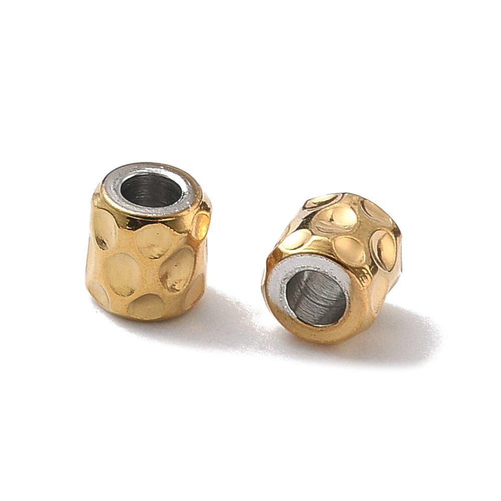 Beads in Water-resistant Gold-plated Steel (4x4mm) 6 pcs. - Uniq Perler - 