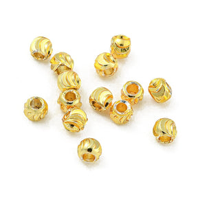 Beads With Twisted Pattern, 18K Long-Lasting Gold Plated,(4.5x3.5mm,) 20 pcs. - Uniq Perler - 113610