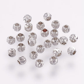 Perlen mit gedrehtem Muster, langlebiges Platin, 3mm, (20 Stück) - Uniq Perler - 1111490169