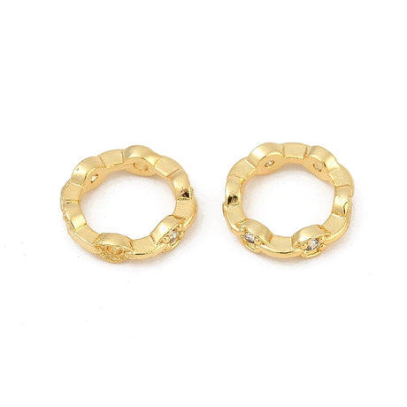 Perleramme Ring Med Klar Zirkonia – 18K Forgyldt Messing (11,5mm) 2 stk. - Uniq Perler - 115955