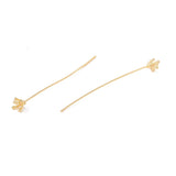 Perlestave Med Blomst - Forgyldt (49x0,7mm) 2 Stk - Uniq Perler - 115755