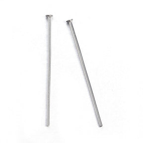 Perlestave Med Flad Hoved – Stål (50x0,6mm), 25 Stk - Uniq Perler - 1111490184