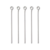 Perlestave Med Øje, Stål, 40x0,7mm, Ca 100 Stk - Uniq Perler - 0000014889592